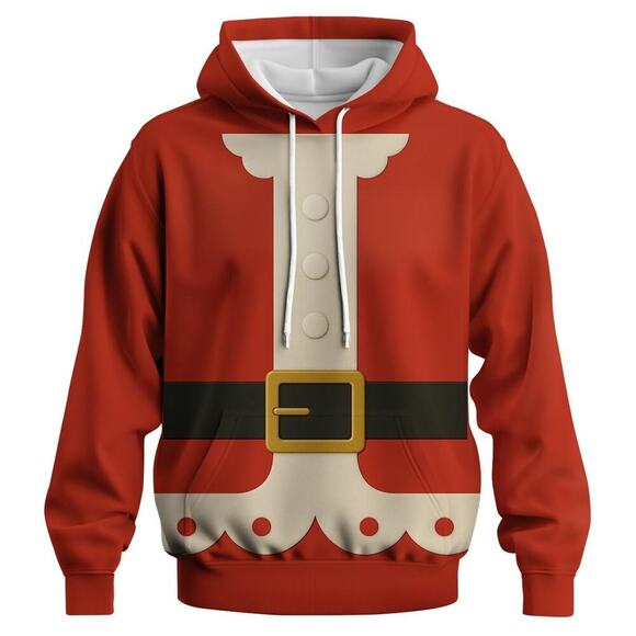 Unbranded Other - Santa Suit Hoodie Mens Sz S Small Red Christmas Holiday Pullover Sweatshirt